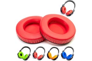 Voarmaks Stylish Color Options Dj Work Ear Pads Foam Cushion Compatible with Pioneer HDJ CUE1 Cue One,HDJ500 DJ Headphone Headset (Red Ear Pads)