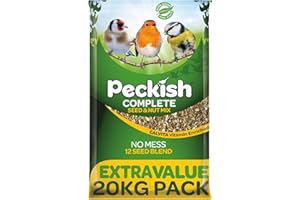 Peckish 60051246 Complete Seed and Nut No Mess Wild Bird Food Mix, 20 kg, Natural