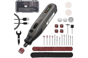 HARDELL 4V Mini Amoladora Bateria, 5 Velocidades Herramienta Rotativa Multifunción Inalambrica, Mini Amoladora Eléctrica con 101 Accessori para Grabar, Cortar, Lijado, Moler, Pulido, Taladro