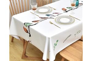 Yofori Table Cloth Plastic Tablecloth Wipeable PVC Wipe Clean WaterProof Table Cover (137x137cm, Bird)