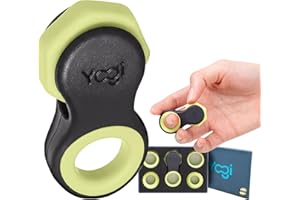 LIGHTBULB IDEAS Yogi Juguete antiestrés, hilanderos para Adultos, Alivio de la ansiedad, ADHD, Add y Autismo, Juguetes silenciosos para Adultos y niños, Cinco tamaños de Anillo (Schwarz Gelb)