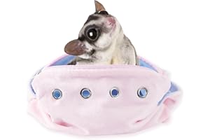 Meow&Woof Sugar Glider Torba klejąca, małe nosidełko dla zwierząt domowych, z paskiem, przytulanka, na szybowce, fretkę, szczura, jeża, chomika na zewnątrz, różowa