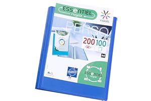 Viquel - Porte vues A4 200 vues ESSENTIEL - Porte documents personnalisable - Fabriqué en France - 100 Pochettes de qualité lisse - Bleu