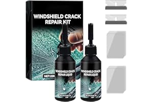 xinrongda 2Pcs Windshield Crack Repair Kit, DIY Windscreen Repair kit, Glass Scratch Remove Liquid for Fix Windscreen, Glass Cracked Repair Kits for Quick Fix Windscreen Cracks, Scratch, Chips, Nicks
