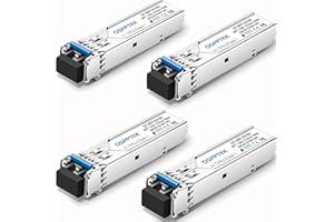 QSFPTEK 4Pack Gigabit SFP Módulo 1000BASE-LX/LH Transceiver 1310nm 10km DDM Monomodo LC Port Mini-GBIC para Cisco GLC-LH-SMD/GLC-LX-SM-RGD, Ubiquiti UF-SM-1G, Netgear, Mikrotik, Otros Conmutadores
