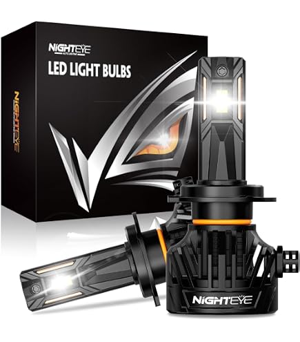 NIGHTEYE H7 LED Headlight Bulbs – 42,000LM 200W 6500K White Light, Fan Cooling, Pack Of 2-607686