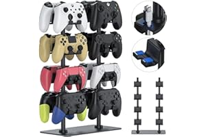 DOENCI Controller Halter für 16 Gaming Controller [Maximale Kapazität] Controller Halterung Kopfhörer Ständer mit Aluminium Basis für PS5 PS4 Nintendo Switch Xbox Controller und Alle Headset Ständer Schwarz