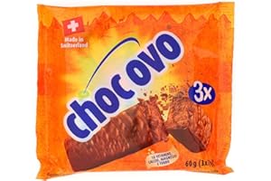 Ovomaltine Choc Ovo, Tre Barrette Monoporzione al Cioccolato e Latte Svizzero, Calcio e Magnesio per una Ricarica Energetica, Merenda e Snack, 1 confezione da 60 g
