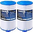 EXCELFU 2 Pack Spa Filter Hot Tub Filter Replacement for Watkins 303279, FC-2402, PFF42TC-P4, 78460, SD-01322, Lifesmart, AquaTerra, Freeflow Pool and Spa, 1 1/2" MPT Thread (Fine Thread)