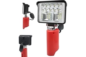 YINNIY Luce A Led Senza Fili Compatibile con Milwaukee 12V Luce Da Lavoro M12 Alimentata A Batteria,12W 2400Lm Portatile Torcia Elettrica Di Inondazione con Porta Caricabatterie Usb Per Campeggio,Negozio