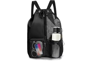 dellyy Mochila de Natación de Malla, 48 * 29 * 15 cm Mochila de Playa con cordón, Bolsa de Natación Grande, Unisex Mochila Natación Impermeable, Mochila de Baño, para Natación, Deportes, Viajes