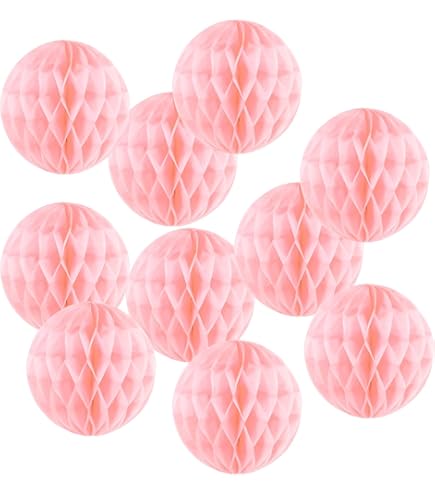 Ainmto 12 stuks roze zijdepapier pompons decoratie voor verjaardag