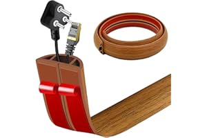 ANKEKOLYSTAR Pasacables Suelo, Canaleta Cables Suelo, canaletas para Cables Adhesivas, Cubiertas de Suelo para Cables Autoadhesiva Montaje para Todos los Hogar, Oficina (Roble Amarillo, 3cm x 1m)