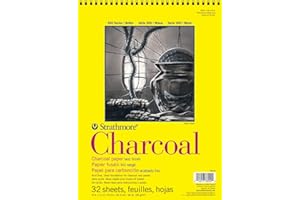 Strathmore Charcoal Spiral Paper Pad 9 x 12-inch, 32 Sheets, Multicolor, 9x12