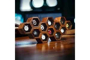 ROYAL CRAFT EXPERTISE Boîte à montres extra large à 12 emplacements en palissandre de qualité supérieure en nid d'abeille pour homme, boîte de rangement vintage pour ranger et garder vos montres en sécurité et