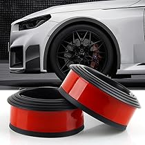 2 Strisce Sopracciglia Ruota Auto - Protezione Anticollisione Universale 41.5cm - Nera Con Nastro Adesivo