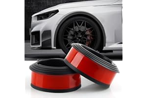 FairyPeach Parafanghi Universali, 2 Articoli Listello Passaruota Universale, Parafango Della Ruota Dell'Auto, Parafango Svasato In Gomma, Razzi Parafango Dell'Auto Parafanghi Allargati (1.5 m, Nero)