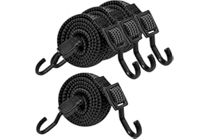 ZOOQUE Tendeurs Elastique avec Crochets,Réglables Tendeurs de Bâche en Caoutchouc Élastique Câbles, Câbles en Caoutchouc comme Tendeur de Bagages Élastique pour Vélo Moto (2m Haute Colle)