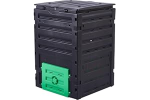 HYGRAD BUILT TO SURVIVE HYGRAD® Outdoor Garden Compost Bin 120 Gallon (450L) Garden Composter, BPA Free with 80 Vents and 2 Sliding Doors, Organic Waste Converter, Black