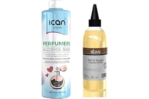 ICAN LONDON DIY Perfume Making Kit, 500ml Perfumers Alcohol Base and 250ml ISO E Super Fragrance Booster Set