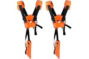 YOUSHARES 2 Pacchi Cintura Decespugliatore Universale - Tracolla Decespugliatore Professionale Trimmer Harness Strap per STIHL, Echo, Husqvarna, Shindaiwa, Honda Decespugliatore Brush Cutter.Eccetera（Arancia）