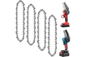 LNGJIN 4 Pezzi 6 Pollici Mini Motosega Catena,Chainsaw Chain, catena motosega 6 pollici,Passo 1/4 Catena per Motosega Elettrica Senza Fili, Catena Per Motosega, Mini Catena per Sega A Catena (4)