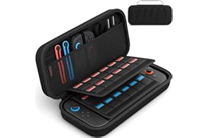 SOUNIX Etui do Przenoszenia dla Nintendo Switch 2 (2025) 7,9 Cala, Twarda Skorupa Przenośna Torba Bodróżna z 24 Gniazda na Karty do Gry i Woreczek na Akcesoria, Czarny