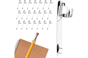 ASTER 20 Clips de Metal para Bolígrafo y Lápiz, Portátiles y Deslizantes para Bolsillo de Camisa, Cuaderno, Escuela, Aula, Estudiantes