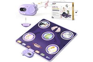 Joyjoz Dance Mat Toys Gifts for 3-8 Years Old Kids, Music Mat with Detachable Wireless Connect Music Player, Animal Light-up Dance Pad for Birthday Xmas Gifts, Multicolor (MB01)