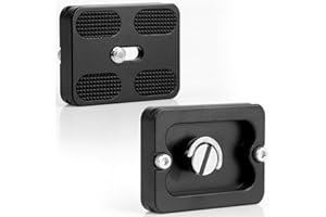 Windfromort PU-50 Schnellwechselplatte - Quick Release Plate - 2er Pack - Passend für 1/4 Zoll Stativgewinde - Arca Swiss kompatibel - Schnellwechselplatte Stativ - Aluminium