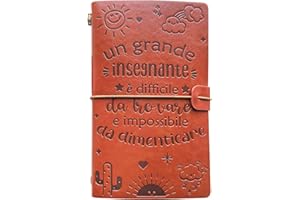 OMNIQI Idee Regalo Insegnanti, Regalo per Insegnante，Regalo Insegnanti Fine Anno Grazie Maestra, Regalo Maestre Fine Anno Quaderno In Pelle, A5 Copertina in Similpelle