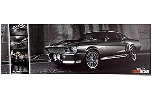 REINDERS Poster Ford Easton Mustang GT500 - Papier 158 x 53 cm Schwarz Wohnzimmer Fahrzeuge