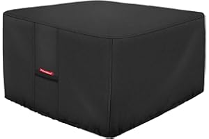 Porch Shield Feuerschalenabdeckung, wasserdicht, 600D, strapazierfähig, lichtbeständig, quadratisch, für Terrasse, Schwarz, 101,6 x 101,6 cm