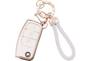Koaudb - Funda para Llave de Coche Compatible con Ford 3 Button Focus Fiesta Galaxy Kuga C-MAX S-MAX Mondeo MK4 Flip Folding Key Fob (Frd-3F)