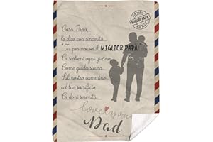 love print Regalo per la Festa del papà Coperta in Pile Dedica Caro papà (100 X 150 cm)