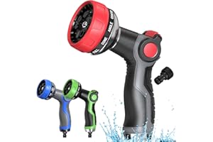 HMIL-U Hose Pipe Spray Gun 10 Adjustable Patterns Garden Hose Spray Gun Premium Hose Nozzle with Thumb Control Design Garden Hose Gun for Garden & Lawns