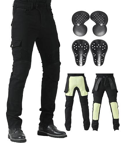 Pantalon Moto Homme Jeans Camouflage – Respirant Été Avec 4 Protections Amovibles CE, Slim & Robuste