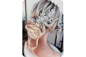 Unicra Mariée Mariage Perle Vigne De Cheveux Cristal Headpieces Accessoires De Cheveux De Mariage Pour Fem (Argent)