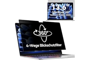 PROTESCREEN Filtro de privacidad de 360° para MacBook Air de 13 pulgadas M4 2025 y MacBook Air de 13,6 pulgadas (M2/M3, 2022/2024), luz azul, antirreflejos, 4 vías, filtro de privacidad Mac Privacy Screen