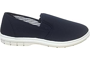 FOSTER FOOTWEAR Tree BRETT Tennis en toile sans lacets pour homme, pied large - Pointure 39,5-47
