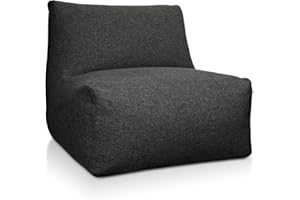 Deshome - Pouf Poltrona da giardino 90x90x90 cm sfoderabile per esterno e interno: Poltrona da esterno con imbottitura Puff design Light Pouf (Nero grafite)