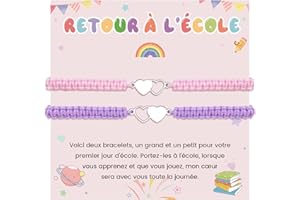 MANVEN Cadeau Mère Fille Bracelet Mère Fille Bracelet Fille Rentrée des Classes Retour à L'école Rentrée Scolaire Idee Cadeaux Fille pour Premier jour D'école Cadeaux Fête des Mères
