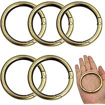 15 Moschettoni Rotondi 40mm - Gancio A Scatto In Lega Di Zinco Per Borse, Portachiavi E Attività Outdoor | Bronzo - Foto 10
