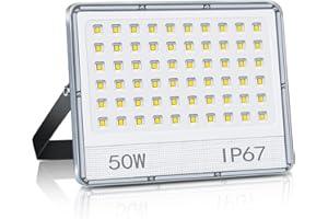 ANNIFUNLY Projecteur LED Exterieur, 50W 5000LM Projecteur Exterieur LED, IP67 Étanche Spot LED Exterieur, 6500K Blanc Froid Eclairage Extérieur pour Patio, Jardin, Garage, Atelier