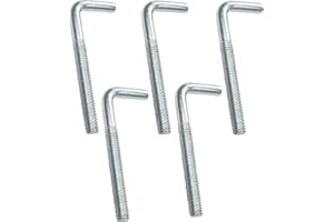 AERZETIX - C47895 - Lot de 5 Gonds à vis métaux à filetage métrique M4x40mm - crochet d'angle - crochet en forme de L - gond d'accrochage