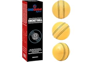 ONEGlobal Soft & Safe Practice Cricket Ball | Weicher & Sicherer Gummi-Cricketball zum Üben | Mit Echter Naht & Kern für Hüpfen & Schwingen | Ideal Cricketbälle für Selbstvertrauen & Streichhölzer