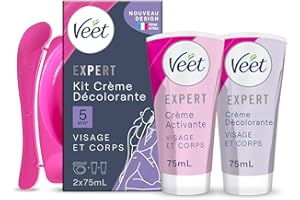 Veet - Crème Décolorante Visage et Corps - 2 Flacons de 75 ml