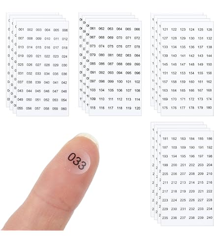 YIKIADA 500 stuks 1-100 cijferstickers, 25 mm, vinyl, waterdicht, cijferstickers, zelfklevende etiketten voor kantoor, thuis, kluisje, paars