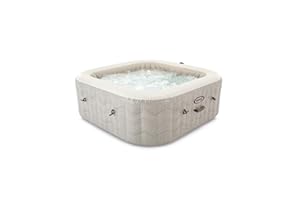Intex 28472NP – Aufblasbarer Whirlpool PureSpa Chevron Deluxe, 6 Plätze, 170 Düsen, PVC, mehrfarbig, 196 x 196 x 71 cm
