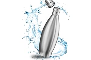 MATE OF STEEL® Botella de acero inoxidable 100 % sin plástico, 900 ml, para Sodastream Crystal, botella de agua resistente al lavavajillas, de acero inoxidable, para refrescos, botellas de metal